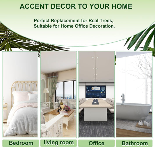 Artificial Palm Tree – 6FT Fake Palm Tree, Faux Tropical Areca Floor Plant with Lifelike Silk Leaves for Indoor & Outdoor Home, Office, Living Room Décor